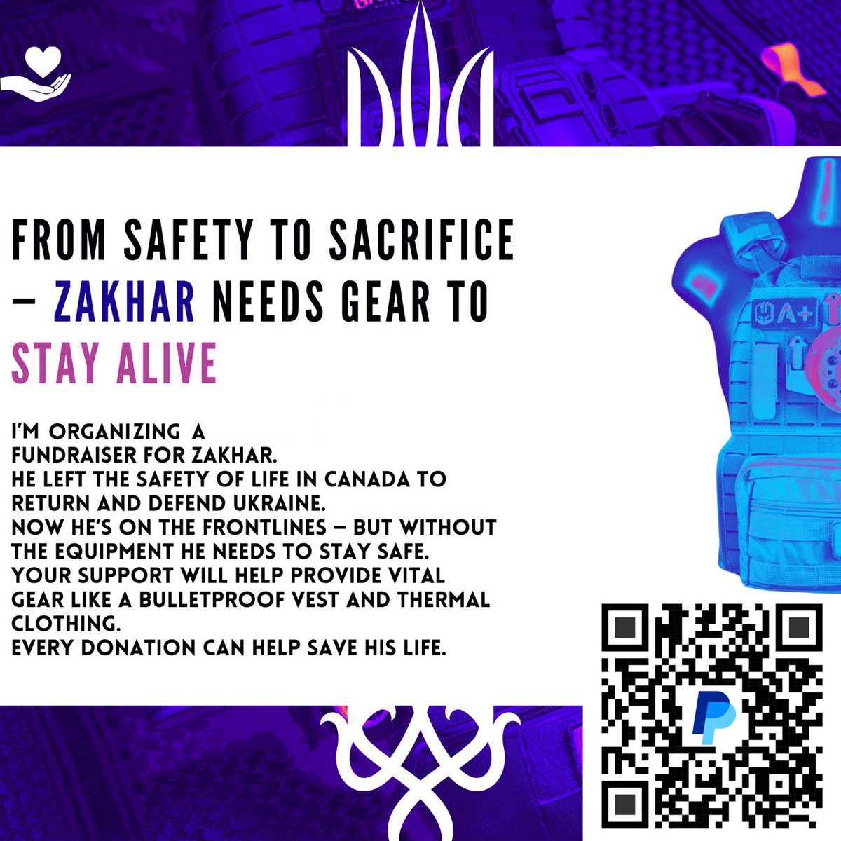 neur1s's tweet image. Only 10,000 UAH (250 USD) left to complete this fundraiser! Help me support freedom and protect the life of 18 y.o. Zakhar 🇺🇦
🔗paypal.me/neur1s
🔗 send.monobank.ua/jar/8GKzDmjwEb