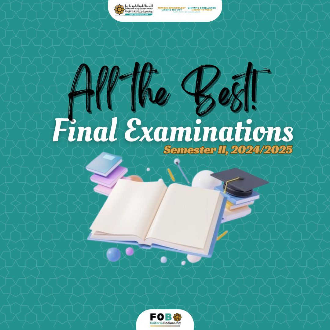 fobiium's tweet photo. The Uniform Bodies Unit wishes all the best to all IIUM students especially the cadets of the uniformed bodies for your final examinations.

May your efforts be rewarded with success. Ameeen

#fobiium
#leadingthechange https://t.co/BOa3KaT10f