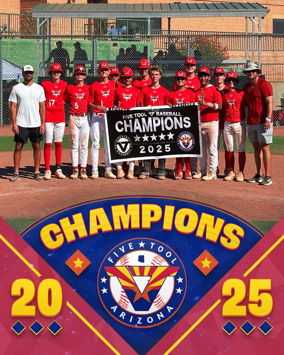 Five Tool Arizona (@fivetoolaz) on Twitter photo ๐CHAMPIONS๐
Congrats to <a href="/swarmredelite/">Swarm Red Elite</a> National 2029 on winning the Underclass Division of the <a href="/FiveToolAZ/">Five Tool Arizona</a> Summer Championship.
#WatchEm ๐CHAMPIONS๐
Congrats to <a href="/swarmredelite/">Swarm Red Elite</a> National 2029 on winning the Underclass Division of the <a href="/FiveToolAZ/">Five Tool Arizona</a> Summer Championship.
#WatchEm