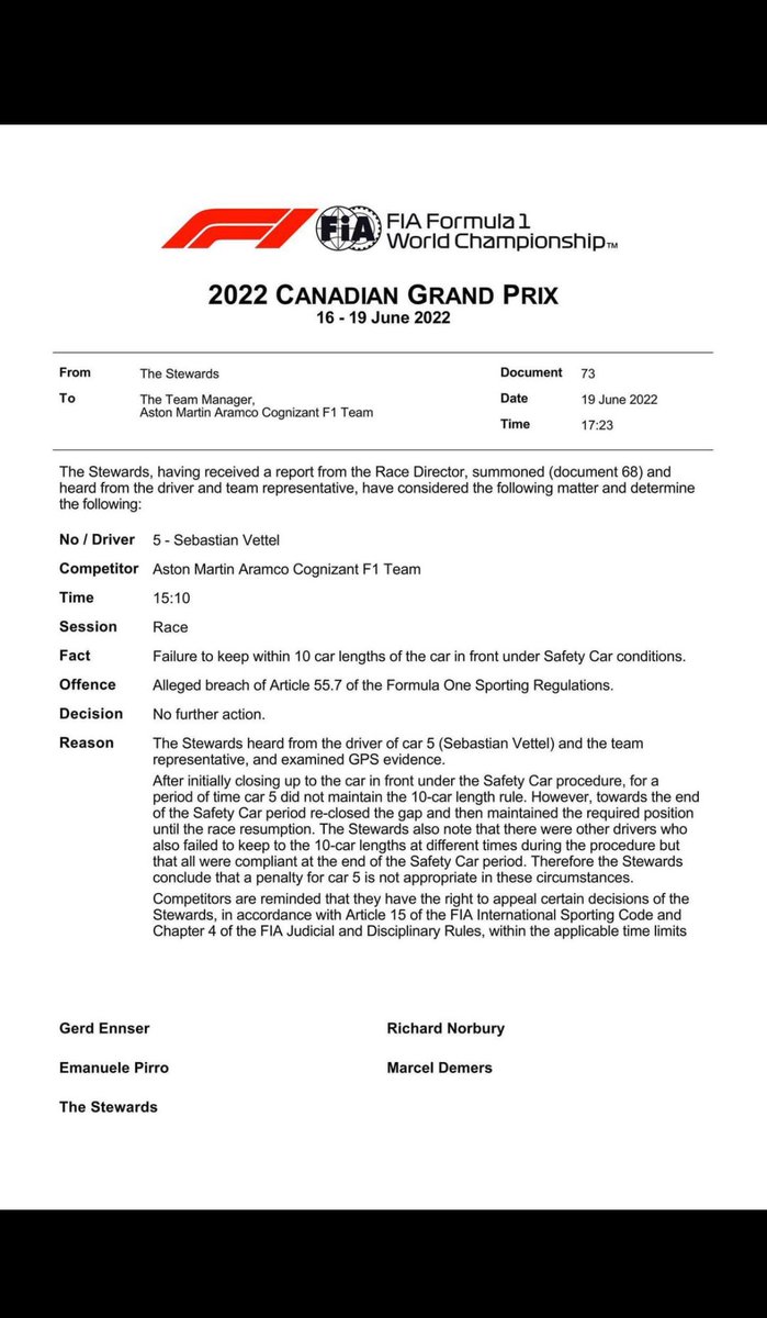 FYI

#CanadianGP #F1 #safetycar