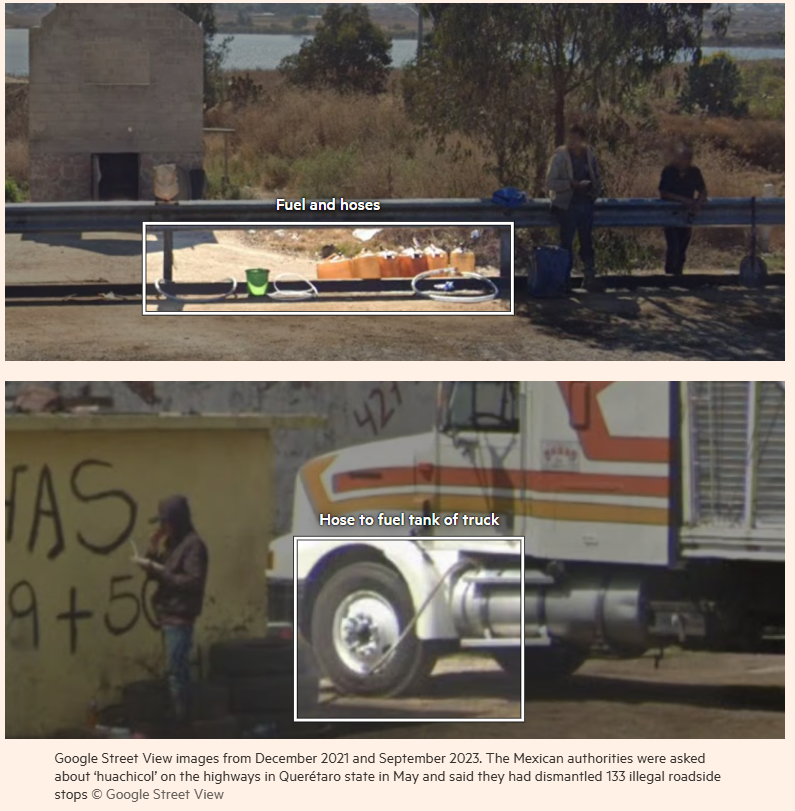 Ryan Berg, PhD (@ryanbergphd) on Twitter photo #Huachicol (fuel theft) is so common in #Mexico that it is even captured in Google street view images.
According to <a href="/USTreasury/">Treasury Department</a> OFAC, stolen fuel is the largest non-drug revenue source for FTOs like #Sinaloa and #CJNG, bringing in billions annually. #Huachicol (fuel theft) is so common in #Mexico that it is even captured in Google street view images.
According to <a href="/USTreasury/">Treasury Department</a> OFAC, stolen fuel is the largest non-drug revenue source for FTOs like #Sinaloa and #CJNG, bringing in billions annually.