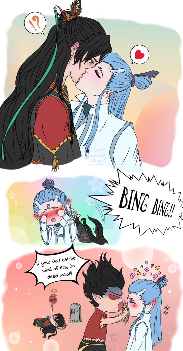 MiaMiiaow's tweet photo. AoBing’s honest reaction after dragging Nezha straight into hell and obliterating the heavenly prince: hehe ☺️
#NeZha #NeZha2 #NeZhaOC #YuFengsu #AoBing #哪吒之魔童降世 #敖丙 #哪吒 #Comic #DigitalArt https://t.co/QgYDe2bxd6