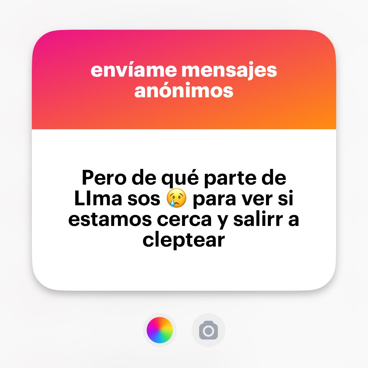 JAJAJA no mi gente gracias mmm pero yo llego a cualquier lado menos sjl, comas, la punta, puente piedra, vmt o ate 🫶