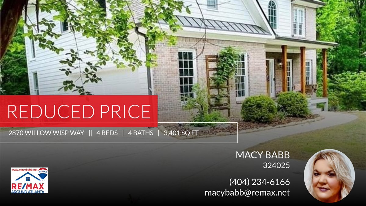 MacyBabb's tweet photo. 📍 Reduced Price 📍 This recently reduced home at 2870 Willow Wisp Way in Cumming won't last long, so, don't wait to set up a showing! Reach out here or at (404) 234-6166 for more information!

Macy Babb
Re/Max Around Atlan... https://t.co/CaQFtITskH https://t.co/qw1aSVrWJq