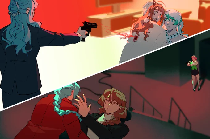 aitsf + aini spoilers my piece for the ! Go check out 's accompanying fic for a super unique and interesting ai1 roleswap au with the addition of aini characters too :D