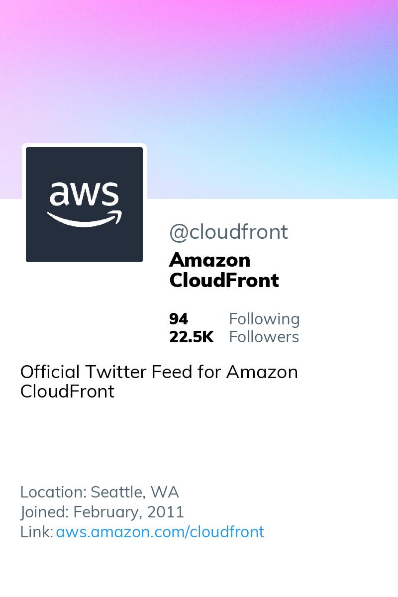 🚫 <a href="/awscloud/">Amazon Web Services</a> is no longer following <a href="/cloudfront/">Amazon CloudFront</a>