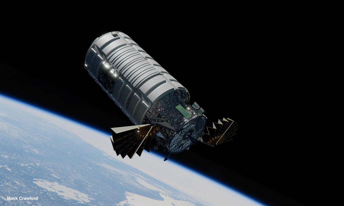 brickmack's tweet image. The "Mission-B" Cygnus, for use on the remaining CRS2 Cygnus flights. Mostly differentiated visually by a 4th PCM segment, but there are lots of subsystem changes as well to support longer-duration flights, reduce cost, and support more complex applications beyond simple cargo