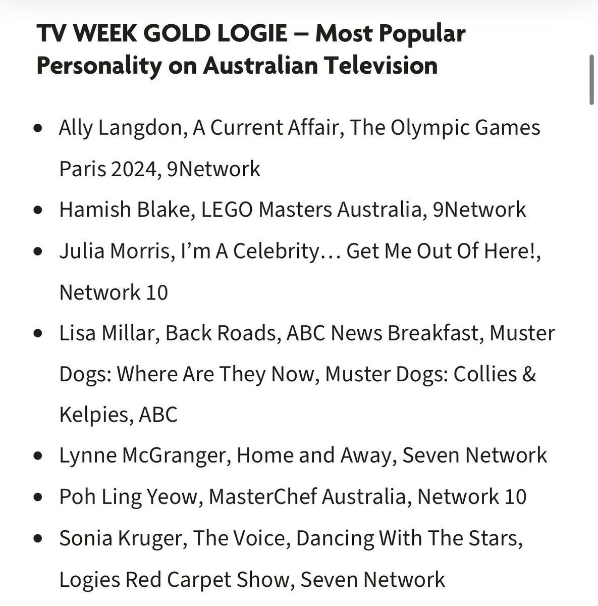 Coastalnewspod's tweet photo. The TV Week Logie nominations have been announced!
Congratulations to Lynne McGranger (Irene) and Hailey Pinto (Abigail) on their nominations!
Very well deserved and fingers crossed!
👏🏻👏🏻👏🏻👏🏻👏🏻👏🏻
#HomeandAwayUK #HomeandAway
#Logies #Logie #LogieAwards
#GoldLogie #TVWeek https://t.co/uqM1OrNzc9