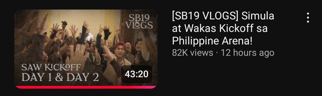 gel_atinboy's tweet photo. 43-min-long vid pala yung kagabi? di ko namalayan HAHHAHAHAHAHA grabe na vlogs niyo esbi, nag-improve na talaga 🥳  nearly 100k na rin nakanood in just 12 hrs!! (di na oyats 250, yey)

@SB19Official #SB19 https://t.co/ADbVhRuwbW