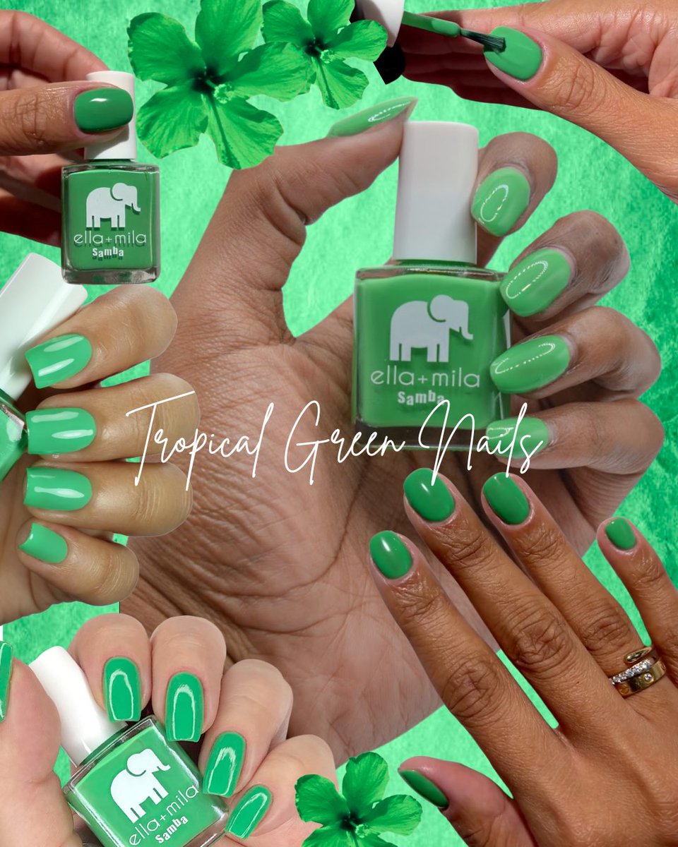 Trending nails 💚 Get the look with our polish Green with Frenzy #ellamila #neonnails #summernails #nailpolish