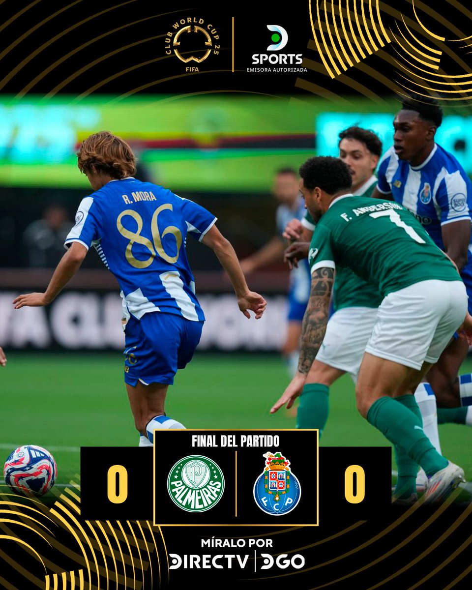 ¡EMPATE SIN GOLES EN TREMENDO PARTIDO! 

Palmeiras 🇧🇷 igualó 0-0 🆚 Porto 🇵🇹 en su arranque en el Mundial de Clubes FIFA 2025™.

¡No te pierdas el #MundialDeClubesEnDSPORTS! ▶ Suscríbete en directvgo.com