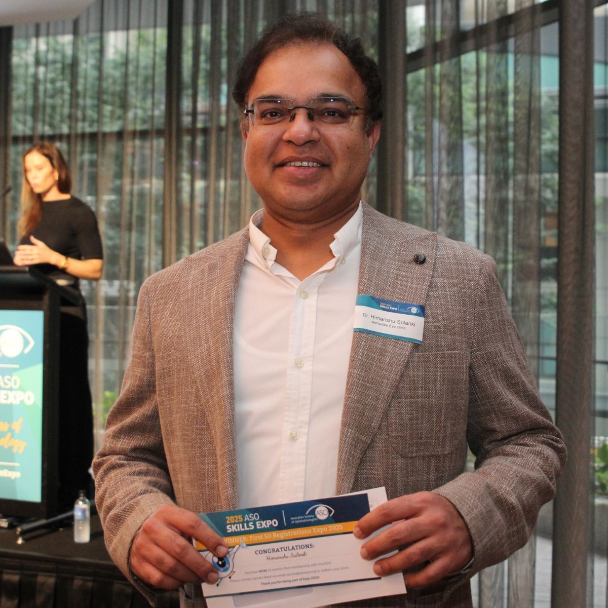 You've got to be in it to win it.

Congratulations again to ASO Member Dr Himanshu Solanki from Armadale Eye Clinic in Victoria who was the lucky draw and winner of a free year of membership with the ASO.

The first 50 registrants for this year's event — held across two days from