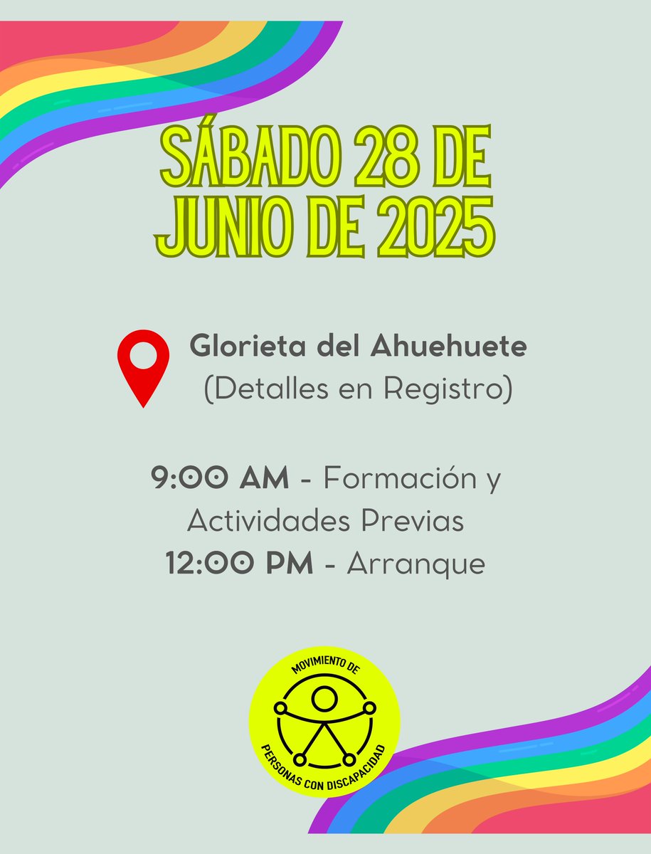 🌈 ¡Marchamos con Orgullo y Dignidad!
El @movimientopcd invita a personas queer, con discapacidad, cuidadoras y aliadas a unirse al Contingente Disca LGBT+ en la XLVII Marcha del Orgullo CDMX 🏳️‍⚧️🏳️‍🌈
🗓Sábado 28 de junio 2025
🧵 1/2