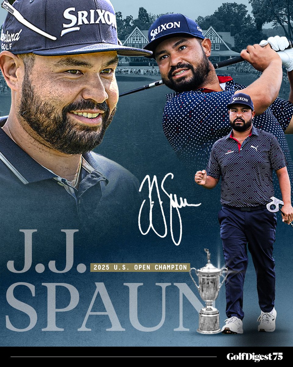 GolfDigest's tweet photo. ARE YOU SERIOUS??

J.J. Spaun walks it off to win the U.S. Open at Oakmont! 🏆 https://t.co/iZbGs5S4B7