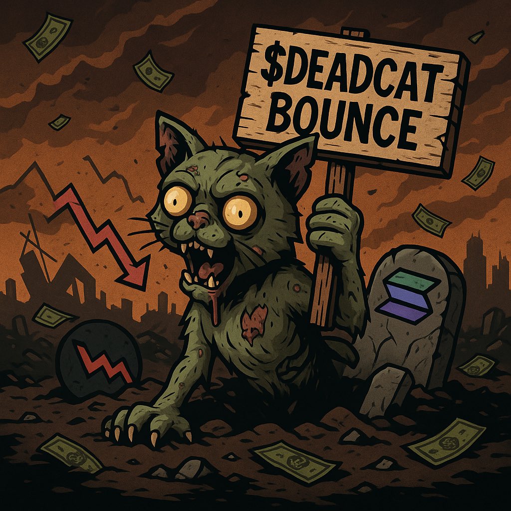 deadcatmc's tweet image. “Not all cats land on their feet… some rise from the shadows to rewrite the rules. $DEADCAT isn’t just a bounce — it’s a resurrection. 🐾💀
Check it out here: pump.fun/coin/3dJjkhrt6…
#DeadCatBounce #CryptoReborn