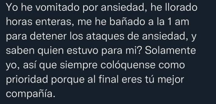 Después de lo mal que la pasé, las noches enteras llorando hasta que amanecía, los días en q no sabia para donde agarrar y mi hija, con sus abrazos sanaba todo, las veces que me encerré en el baño para q no me viera llorar, hay dolores que hasta que no los vivis, no los entendes.