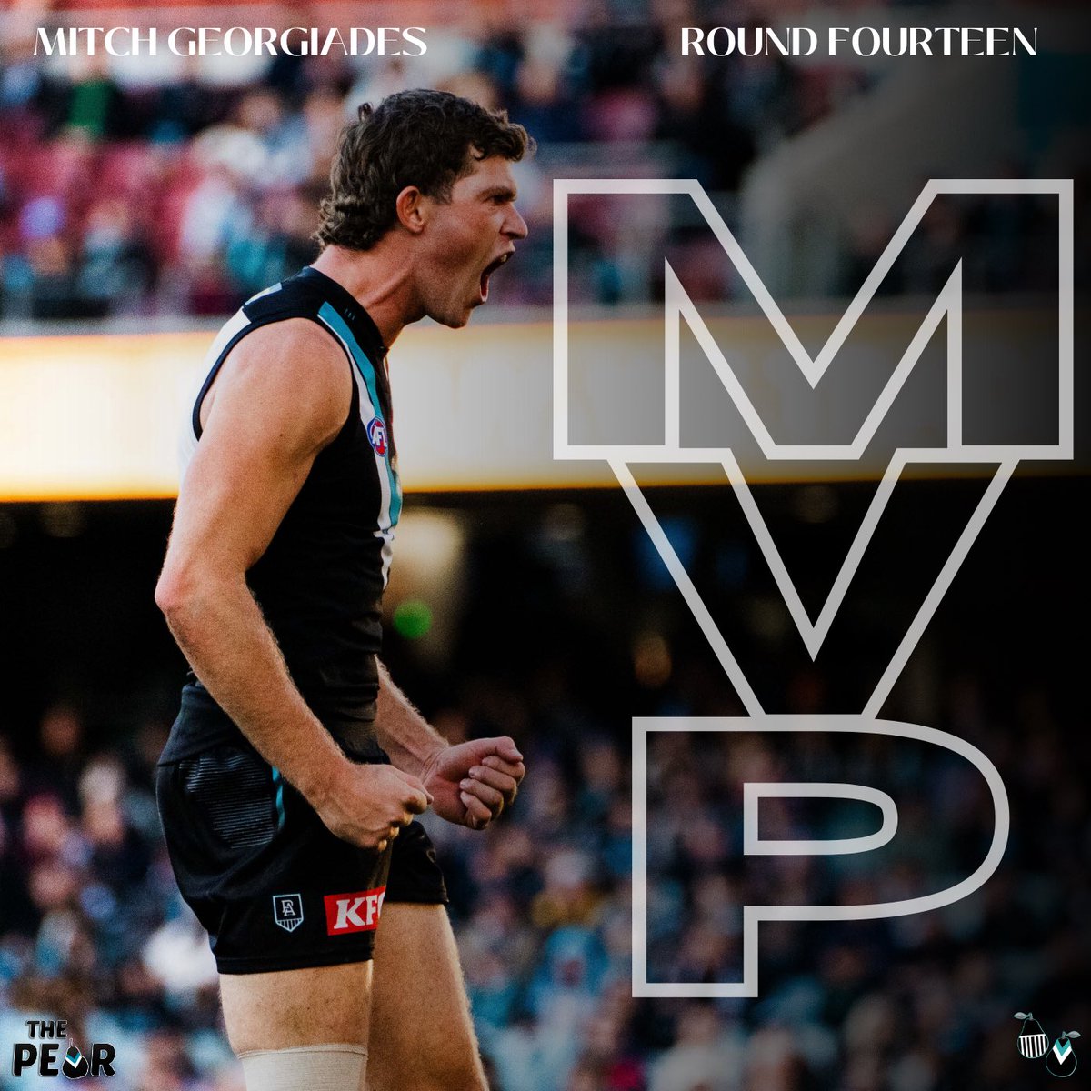 PearsOnAPod's tweet photo. Round Fourteen MVP - Mitch Georgiades 

7, SEVEN, 7️⃣ 

#ThePear https://t.co/7G7TEUJ0Wu