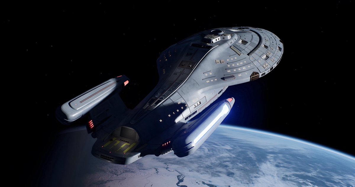 startrek_ships's tweet image. #IntrepidClass about to engage warp drive. 

Credit: [@]ussrenegade 𝕏