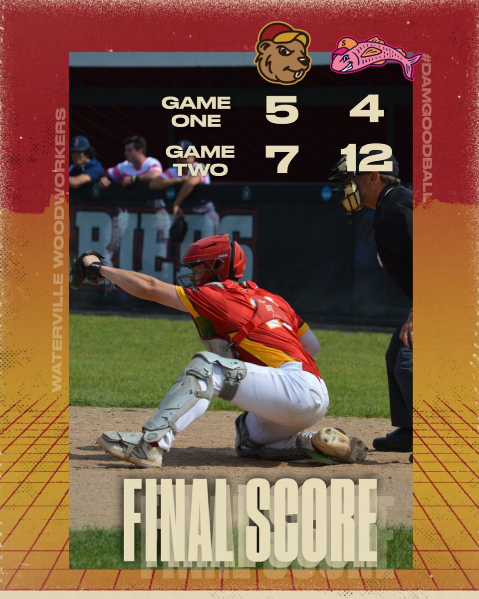 WatervilleGNCBL's tweet photo. Final scores from today's doubleheader.
#DamGoodBall #WatervilleWoodworkers #GNCBL #GNCBLBaseball #ThisIsGNCBL https://t.co/5LA1iuBSCM