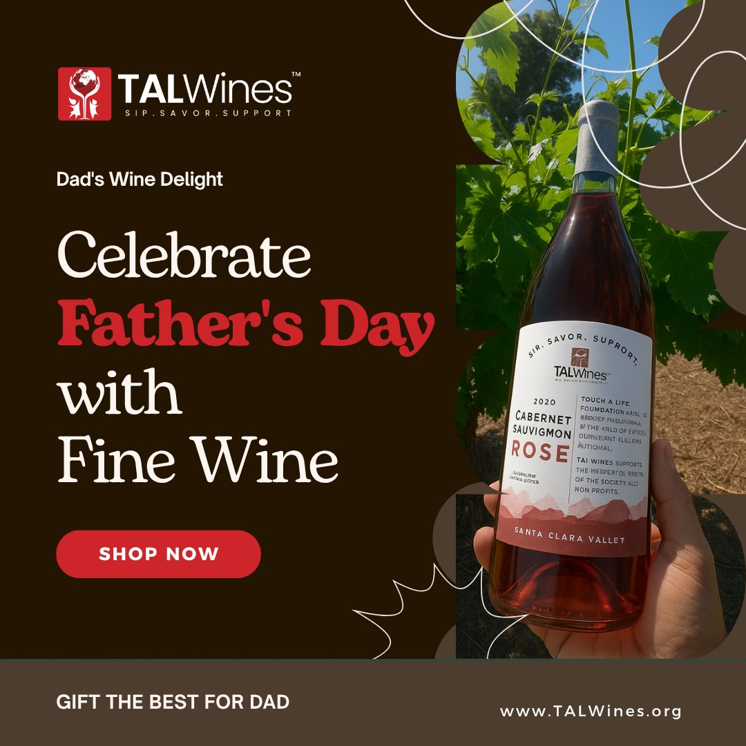 TalWines's tweet image. This Father’s Day, raise a glass to the man who’s always been there. Celebrate with rich, bold wines that are just as timeless and unforgettable as Dad.

A part of your every purchase goes to the Touch-A-Life Foundation! 👉 talwines.org/shop/

#fathersday #toasttodad