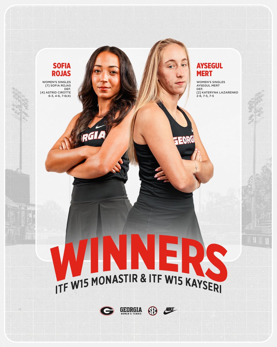UGAWomensTennis's tweet image. Big weekend abroad for this pair of Dawgs 😤
That's ✌️ W15 Champs on the same day❗️
#GoDawgs
