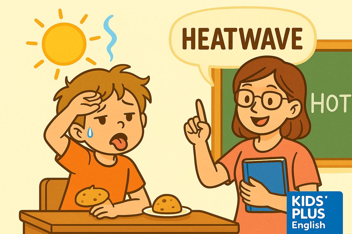 kidsplusenglish's tweet photo. 先生、今日の英語は「ホット」じゃなくて「ヒートウェーブ」🌞💦
KIDS PLUS English、暑さにも負けず、子どもたちと元気にレッスン中です📚✨

#企業公式がゆるっと語る
#企業公式あるある
#企業公式相互フォロー https://t.co/BdaWSJcfR3