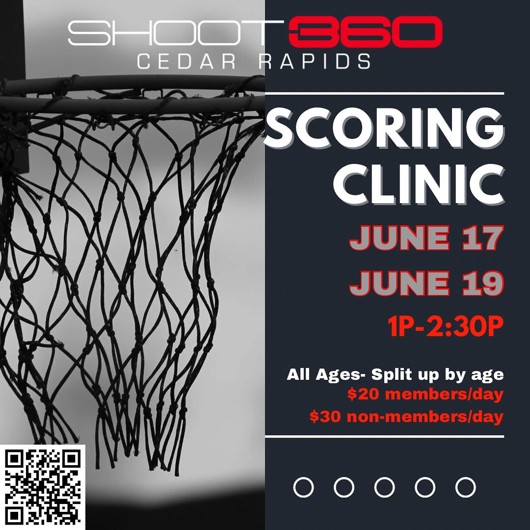 Join us for the SCORING CLINIC this TUESDAY &amp; THURSDAY🏀 Learn to score the ball from all 3 levels of the floor! Each individual can expect a lot of reps👊Athletes can attend one or both days. See you at the facility🙌

form.jotform.com/251255156372152