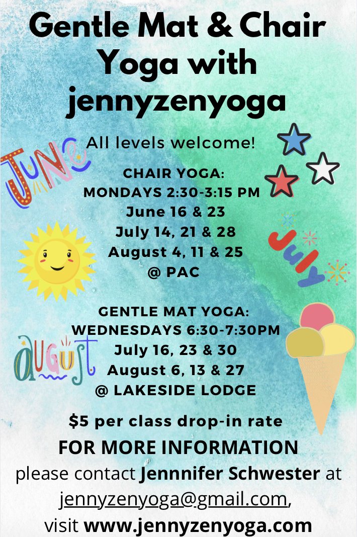 June, July &amp; August Yoga- Leisure Knoll