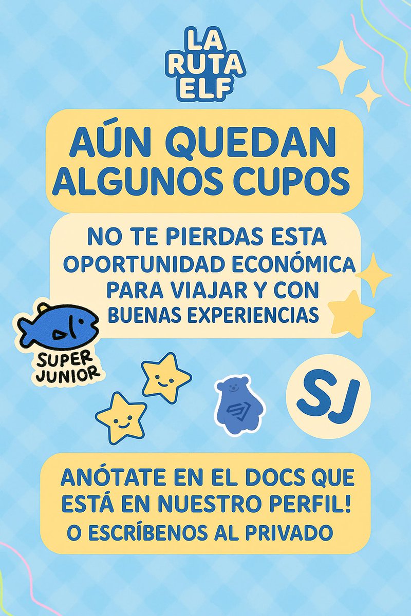 Somos fans organizando un viaje de fans para fans rumbo al concierto de Super Junior en Chile 🇨🇱✨
Si tenés dudas sobre el viaje,o simplemente querés sumarte y reservar el cupo, hacelo en el link de docs en nuestro perfil!
#SUPERJUNIOR #SuperJuniorInArgentina 
#ss10_in_argentina
