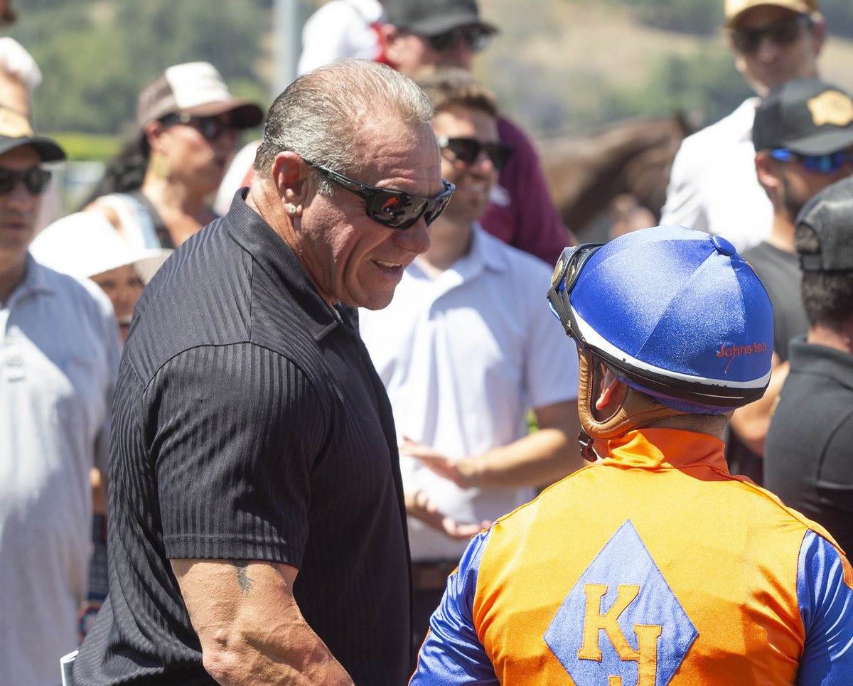 Thoroughbred Owners of California (@toc_racing) on Twitter photo Congratulations, WORD PLAY
<a href="/santaanitapark/">Santa Anita Park</a> R5, 6/15/25
Owner: Rancho Temescal Thoroughbred Partners and Johnston, Keith F.
Trainer: <a href="/Jmullinsracing/">Jeff Mullins</a>
Jockey: <a href="/umbyrispoli/">Umberto Rispoli</a> Congratulations, WORD PLAY
<a href="/santaanitapark/">Santa Anita Park</a> R5, 6/15/25
Owner: Rancho Temescal Thoroughbred Partners and Johnston, Keith F.
Trainer: <a href="/Jmullinsracing/">Jeff Mullins</a>
Jockey: <a href="/umbyrispoli/">Umberto Rispoli</a>
