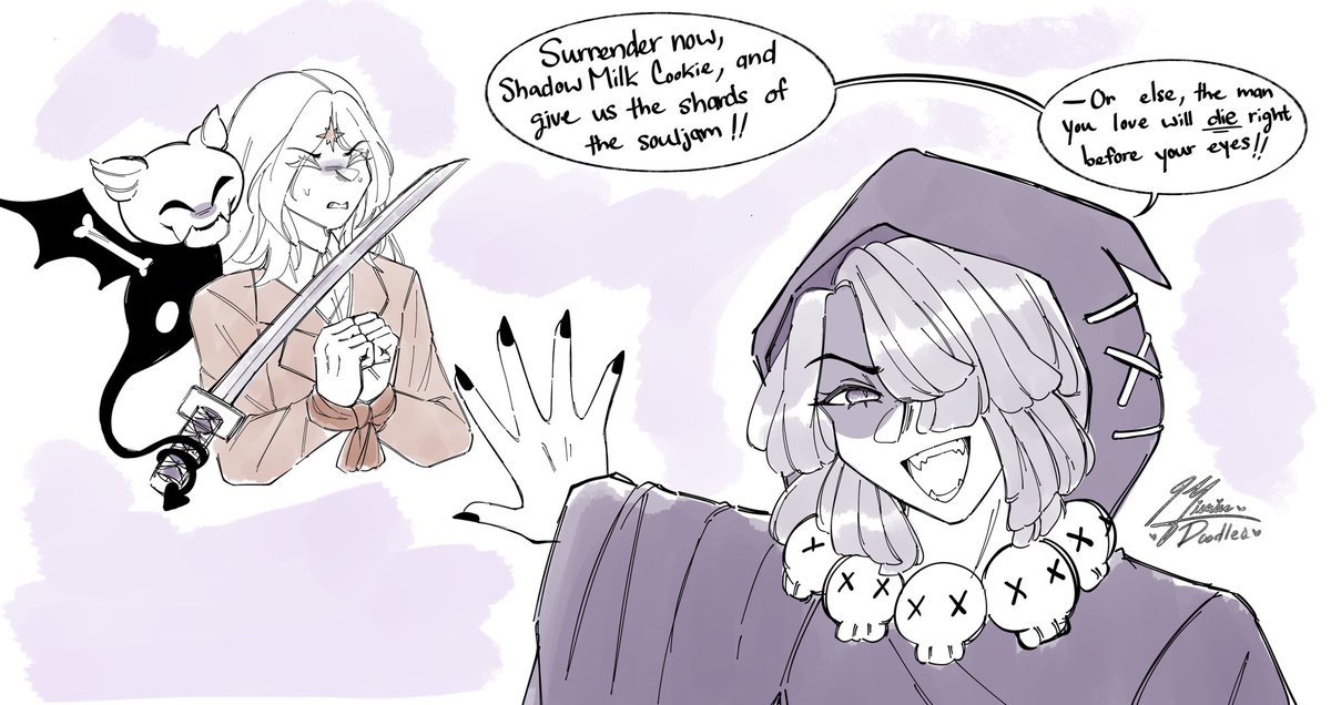 mimindoodles's tweet image. More Inuyasha Au! I’m still trying to figure everyone out but I did figure out some scenes! Pure Vanilla is really trying to survive and believe in Shadow Milk but it’s really hard in the beginning of their adventure!
#puremilk #shadowvanilla #crk