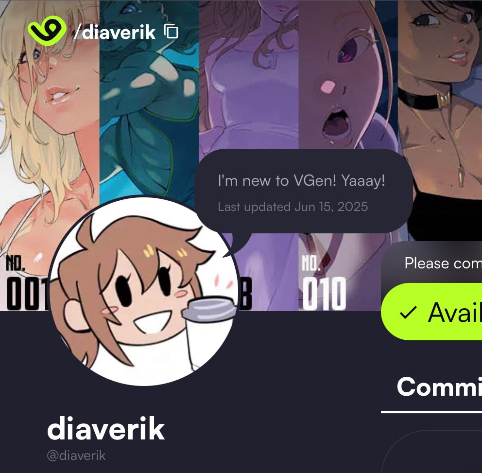 Hello Everyone! I now have a page on <a href="/_VGen_/">VGen ✨ comms made easy</a> and am open for #VGenComm issions! Only 2 tiers at the moment, but check it out and/or give a follow if u can :P vgen.co/diaverik