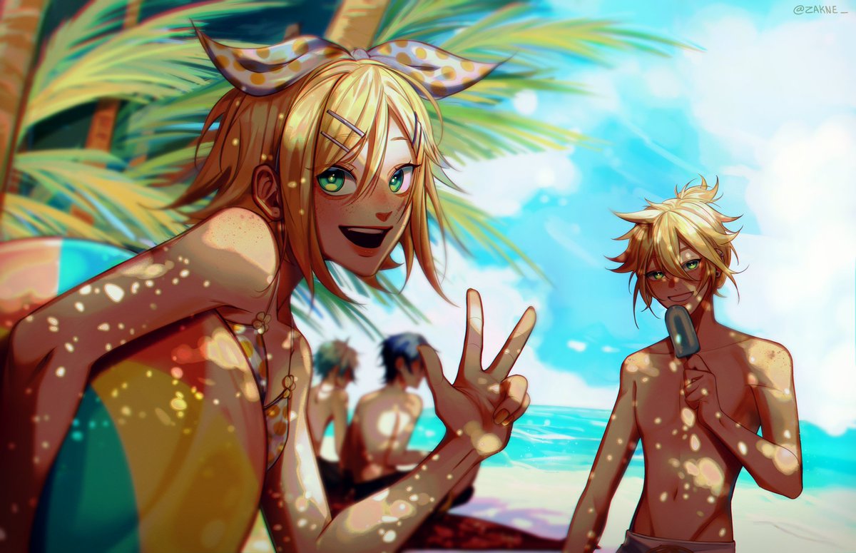 Zakne_'s tweet photo. Yesterday, the traveling gallery "Luces estivales" opened!, thank you very much to @KagamineMx for the opportunity to participate again!!

This was my collaboration! 
#vocaloid https://t.co/nHS3BaymEx