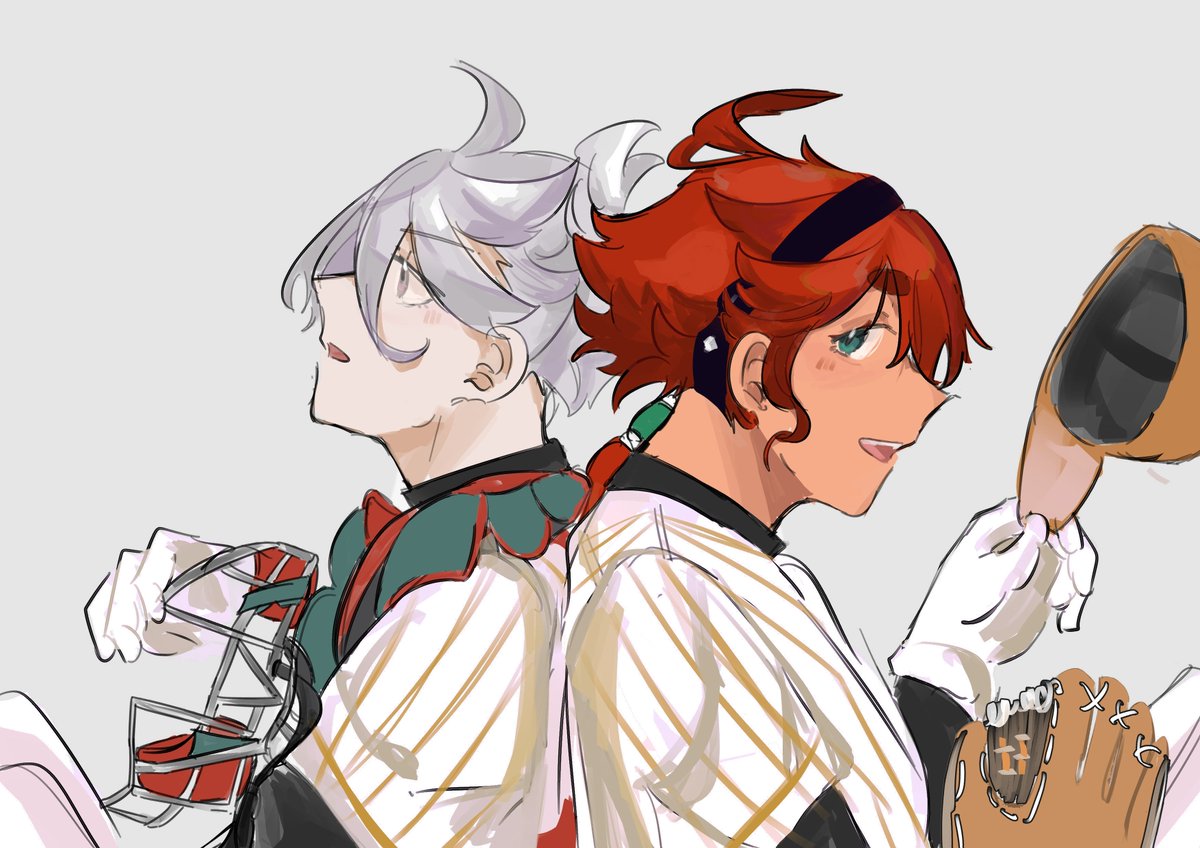brchyura's tweet photo. sports for #sulemioweek25 !! it's catcher miorine x pitcher suletta!! #スレミオ https://t.co/jA3a2uN02x