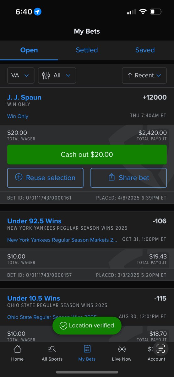 Dangerwich17's tweet photo. @JJSpaun been believing in you, this was the masters I also bet the players at TPC. I’m very happy for you love you JJ. https://t.co/bLgPprvPHk
