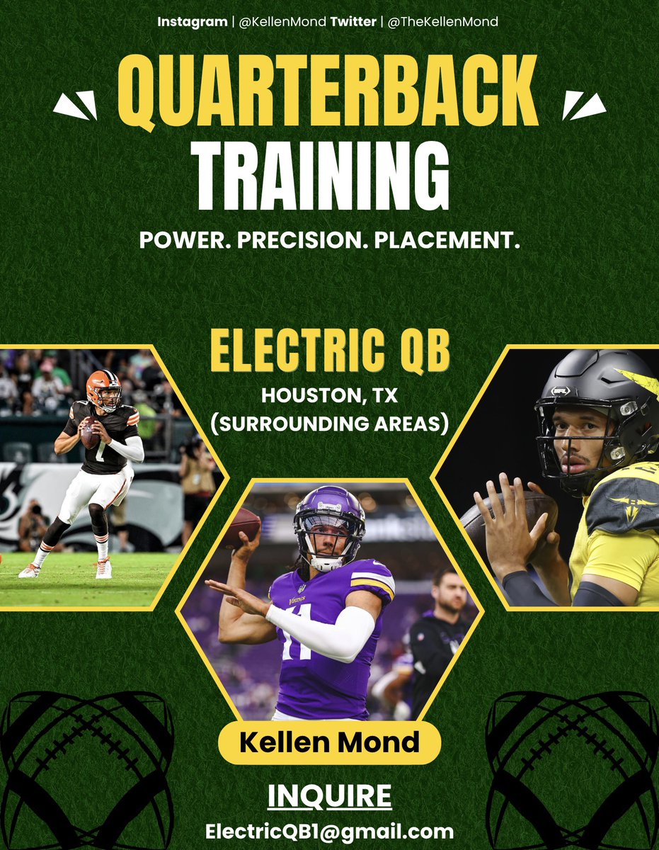 As I continue to sharpen my skillset, come sharpen yours with me! 🏈⚡️

HOUSTON, TX (SURROUNDING AREAS)📍