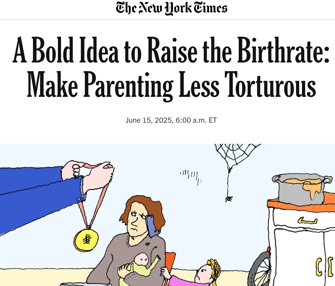 Yet another NYT piece w/ the “bold idea” of imitating the Nordics (&amp; their progressive family policies) to address our fertility problems. 

There’s only one problem with this bold idea.👇🏼