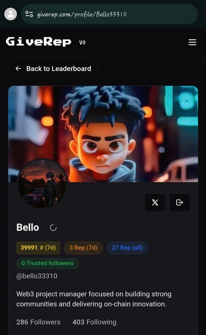 Let help each other 

<a href="/GiveRep/">GiveRep</a>

Interact with me and earn too.🖋️

Let's farm together.
1 Like = 1 $REP
1 Comment = 1 $REP
1 RT = 1 $REP 

Let's earn it together.
<a href="/ATTNtoken/">Attention 👁️</a> <a href="/GiveRep/">GiveRep</a>