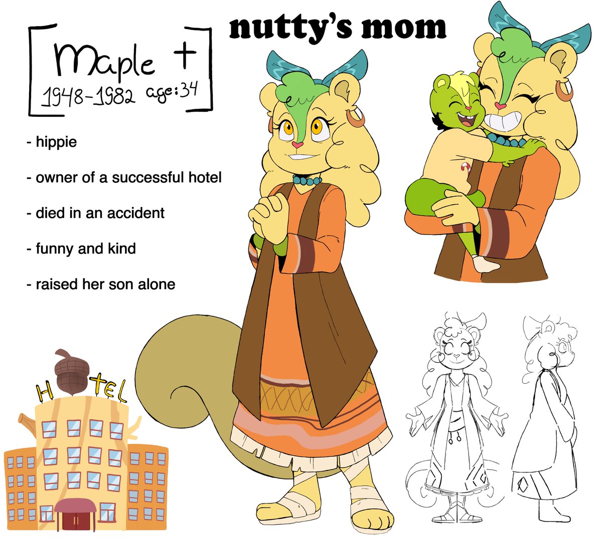 KirishimaHubby's tweet image. I've been wanting to make parent ocs for the characters for a few months now TvT
Maple is my attempt at a mother for Nutty. Unfortunately, she died due to a car accident.
#HTF擬人化 #happytreefriends #nuttyhtf #fanart #ArtistOnTwitter