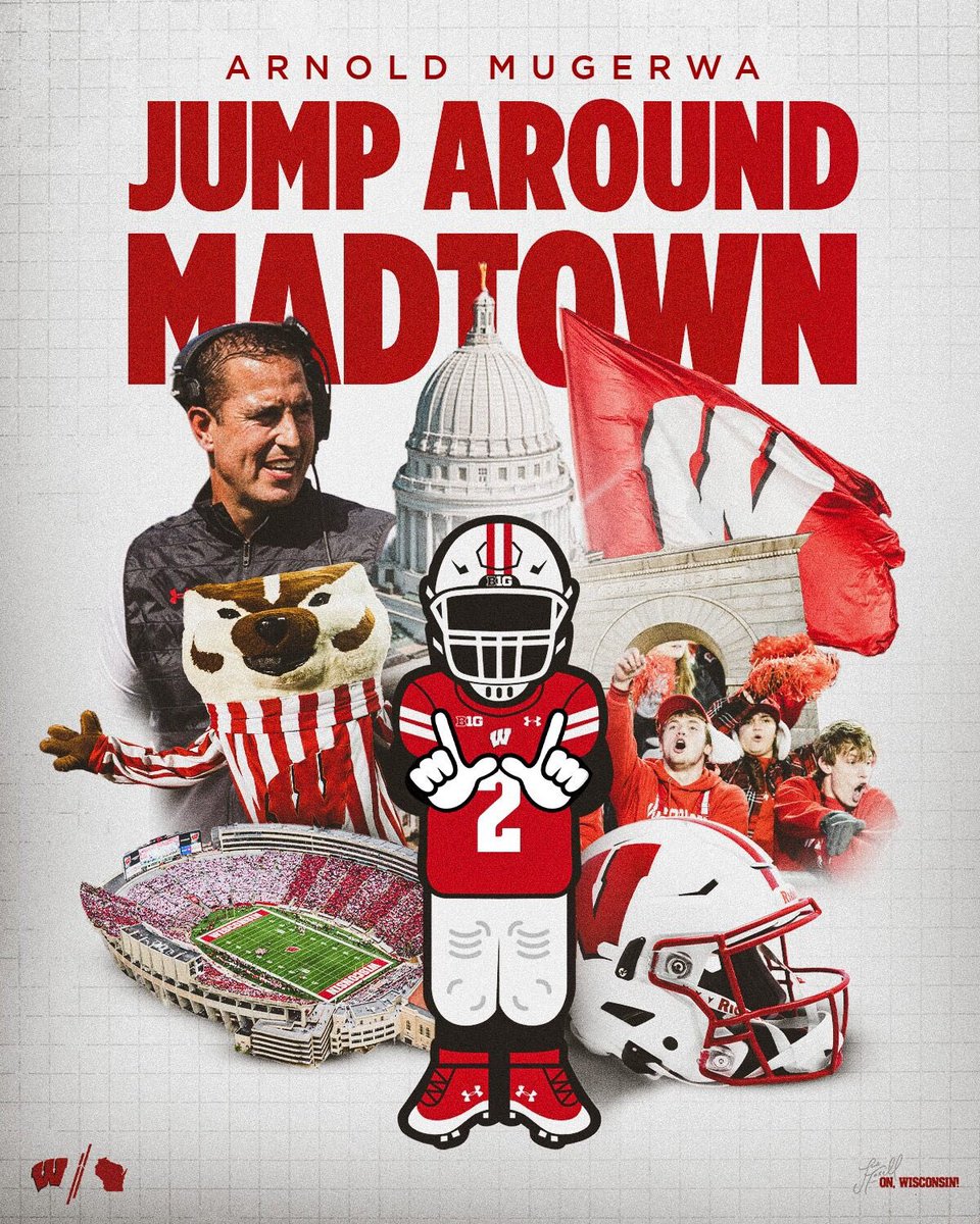 Arnold Mugerwa (@arnoldmugerwa) on Twitter photo #JumpAroundMadTown27 Thank you <a href="/BadgerFootball/">Wisconsin Football</a>!!! <a href="/WisFBRecruiting/">Wisconsin Badgers Football Recruiting</a> #JumpAroundMadTown27 Thank you <a href="/BadgerFootball/">Wisconsin Football</a>!!! <a href="/WisFBRecruiting/">Wisconsin Badgers Football Recruiting</a>