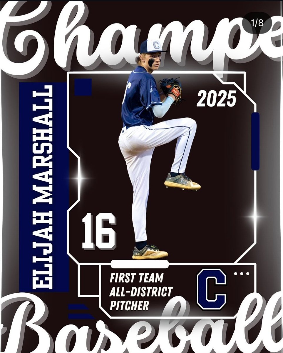 Elijah Marshall (@emarshall2027) on Twitter photo Blessed to be named 1st team All District Pitcher and also 1st Team All Region Pitcher! I would like to thank my coaches for nominating me, and also my teammates for helping with this great season.
<a href="/Champe_Baseball/">John Champe Baseball</a> <a href="/CoachVanD1/">Coach Van D</a> <a href="/STARSBASEBALLVA/">STARS Baseball</a> <a href="/coachplank8/">Sam Plank</a> <a href="/PrepBaseVAS/">Prep Baseball VA/DC Scouting</a> Blessed to be named 1st team All District Pitcher and also 1st Team All Region Pitcher! I would like to thank my coaches for nominating me, and also my teammates for helping with this great season.
<a href="/Champe_Baseball/">John Champe Baseball</a> <a href="/CoachVanD1/">Coach Van D</a> <a href="/STARSBASEBALLVA/">STARS Baseball</a> <a href="/coachplank8/">Sam Plank</a> <a href="/PrepBaseVAS/">Prep Baseball VA/DC Scouting</a>
