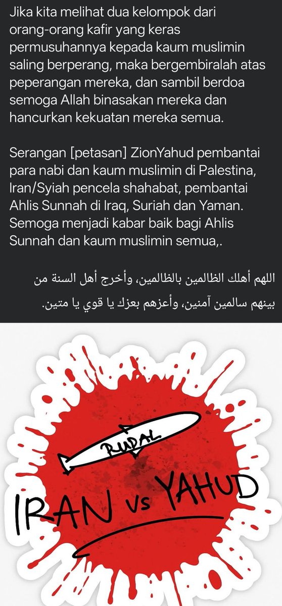 abuyzd_'s tweet photo. Semoga Allah binasakan kedua kaum ini!!

Barakallah fiikum https://t.co/nhKHBLDrWd