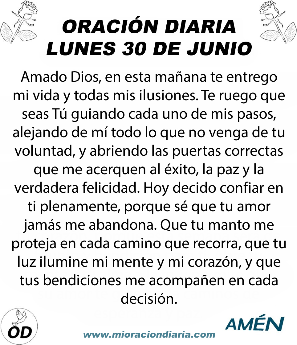 oraciondiaria_'s tweet image. Oración diaria lunes 30 de junio de 2025.