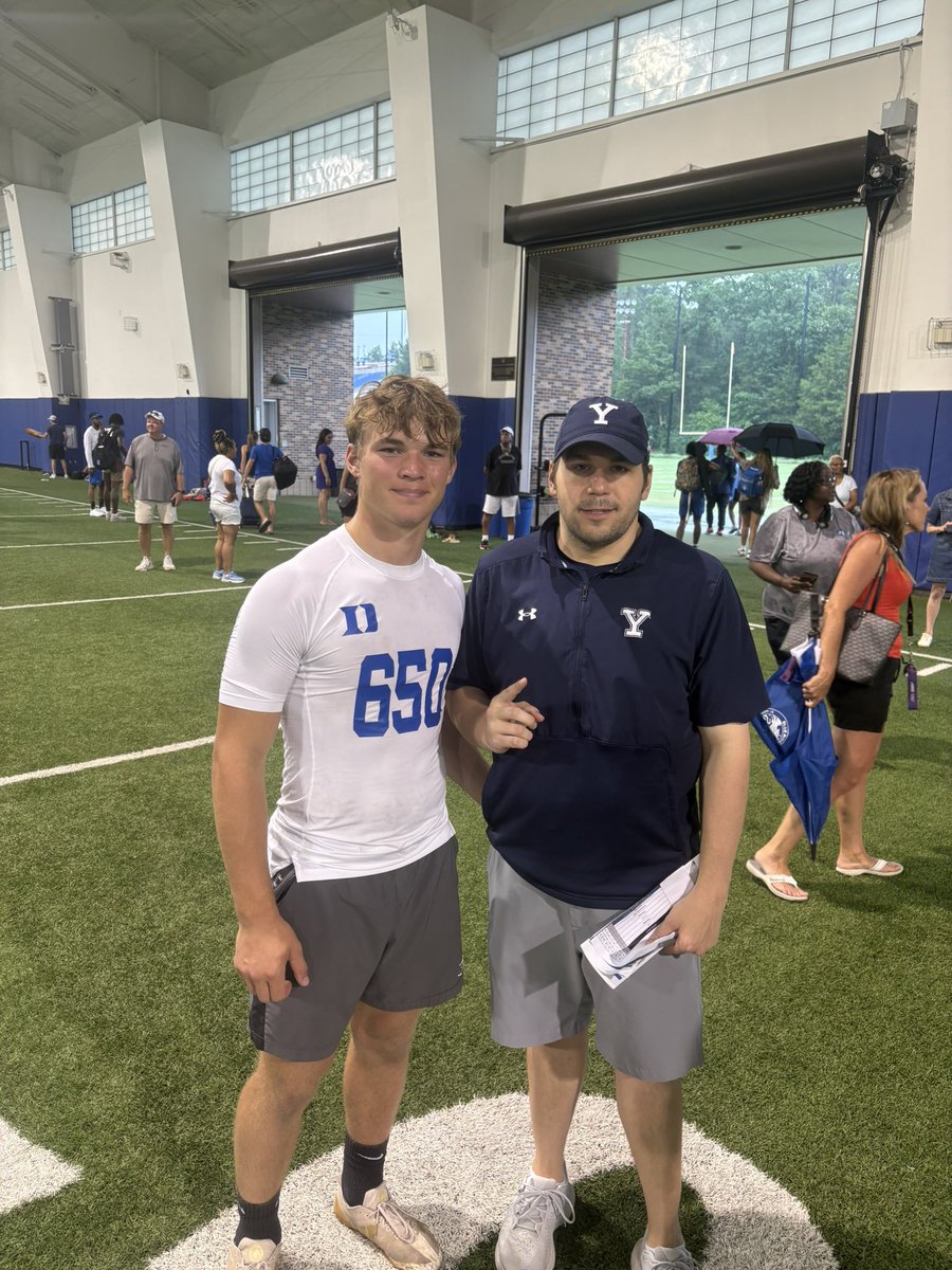ColtonBogan's tweet image. Thank you @DukeFOOTBALL for hosting the duke academic mega camp. I had a great time getting to better my craft! I am very grateful for some amazing conversations with @coach_craw @CoachShaneMonty @MCthedc and @AlexKurtzYale!
@Prov_Football @Coachward1 @CoachOsbey @David_Hickson