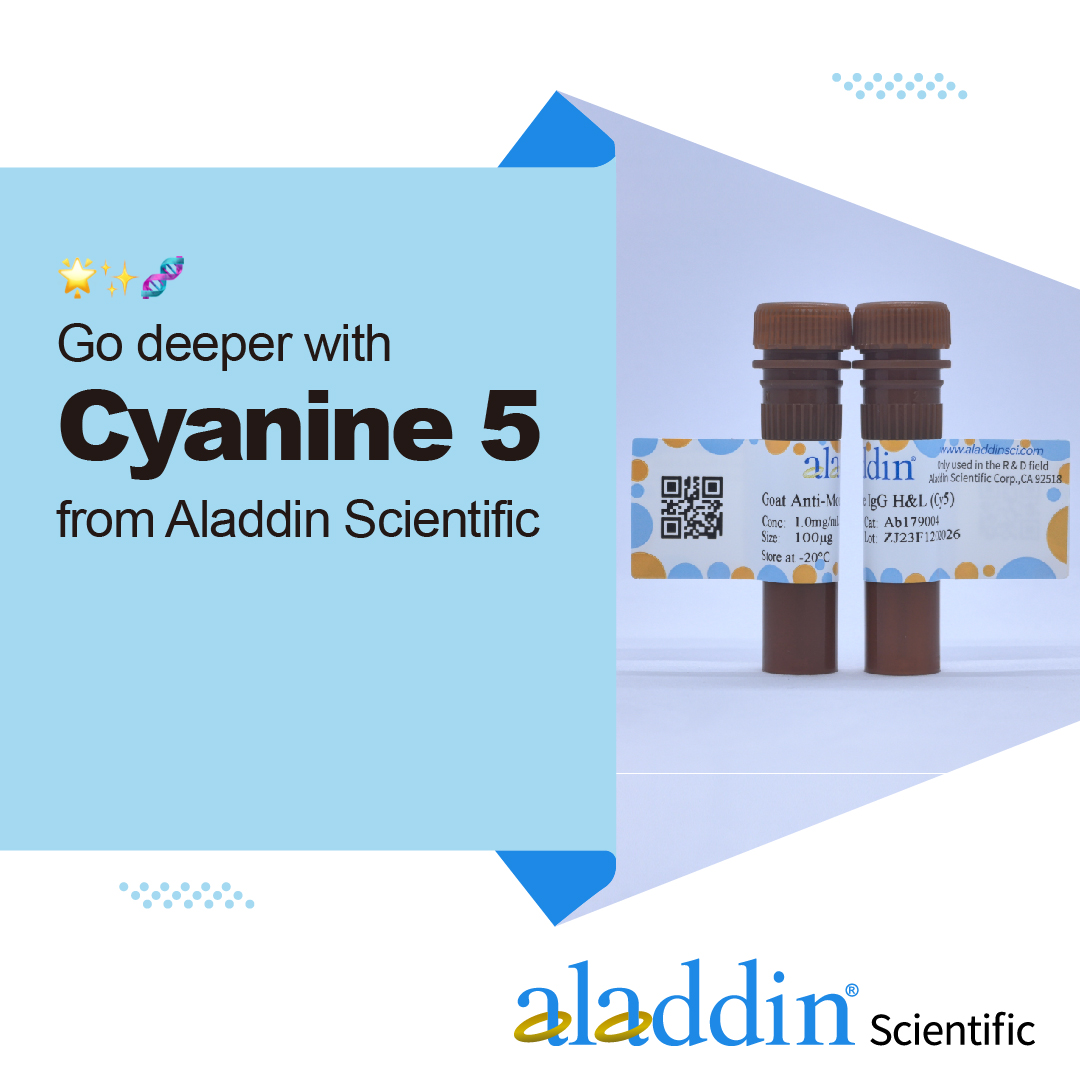 Go deeper with Cyanine 5 🔬 from Aladdin Scientific—a far-red fluorescent dye perfect for multiplex imaging, flow cytometry, and biomolecule tracking 🧬.
Bright signal. Low background. Big results.
#Cyanine5 #Fluorescence #Biotech #AladdinScientific

aladdinsci.com/US/en/explore/…