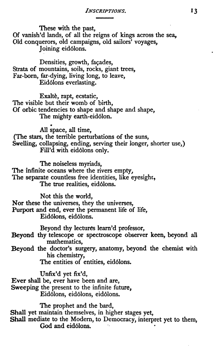 Εἴδωλα ('Eidólons') by Walt Whitman, 1876