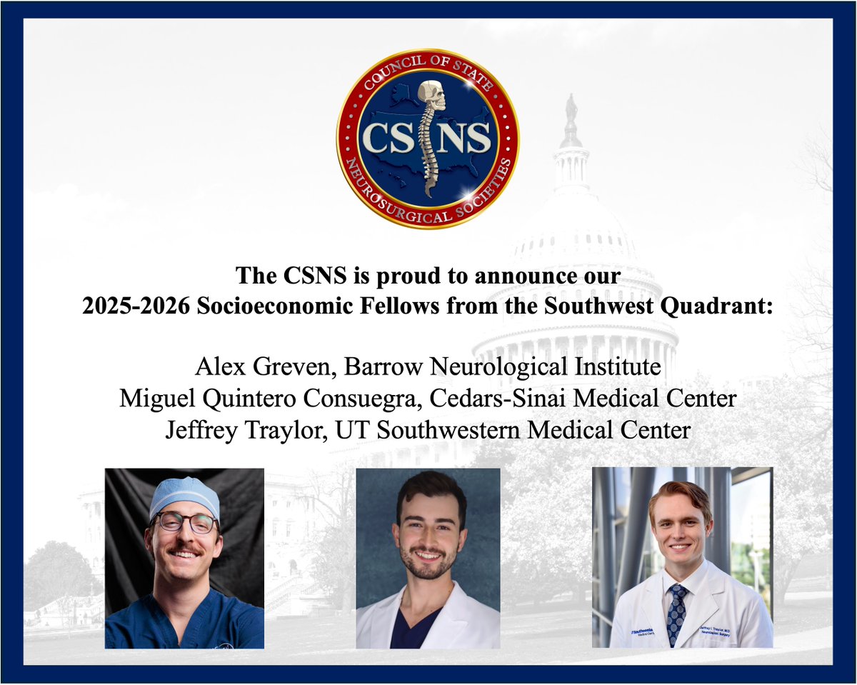 CSNS (@councilsns) on Twitter photo Congratulations to the new Socioeconomic Fellows from the SW Quadrant!
<a href="/AlexGrevenMDMBA/">Alex Greven, MD, MBA</a> <a href="/DrMigueQC/">Miguel Quintero-Consuegra, M.D</a> <a href="/JeffTraylorMD/">Jeffrey Traylor, MD</a> Congratulations to the new Socioeconomic Fellows from the SW Quadrant!
<a href="/AlexGrevenMDMBA/">Alex Greven, MD, MBA</a> <a href="/DrMigueQC/">Miguel Quintero-Consuegra, M.D</a> <a href="/JeffTraylorMD/">Jeffrey Traylor, MD</a>