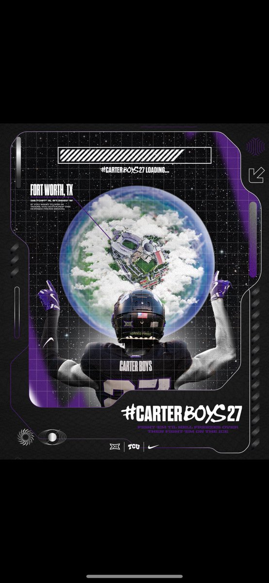 #CarterBoys27  on the clock ⏰ <a href="/TCUFootball/">TCU Football</a>