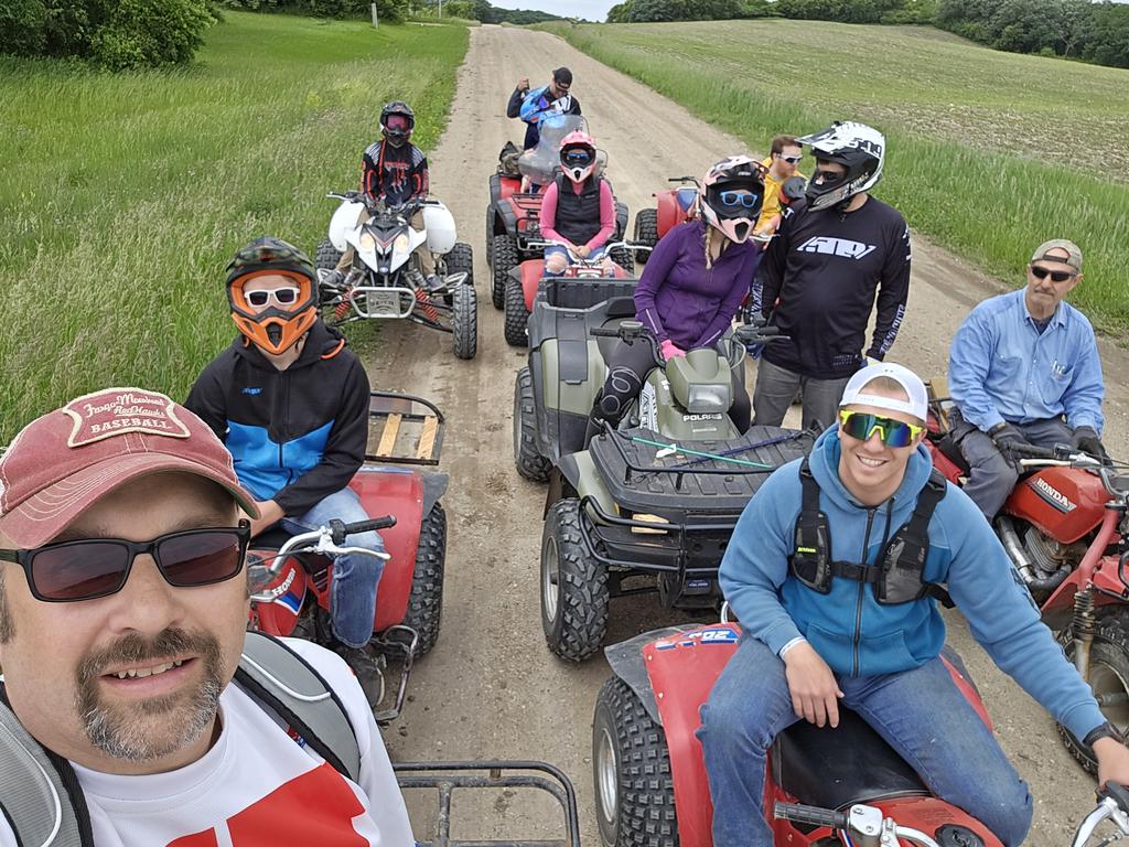 bradcameron35's tweet photo. Another father's day 3 wheeler ride.  We got 32 miles in. Almost perfect day with very little dust and nice temps. We let a couple 4 wheelers go with, too. But we gave them a hard time about the extra wheel. https://t.co/BxDTD4zUMJ