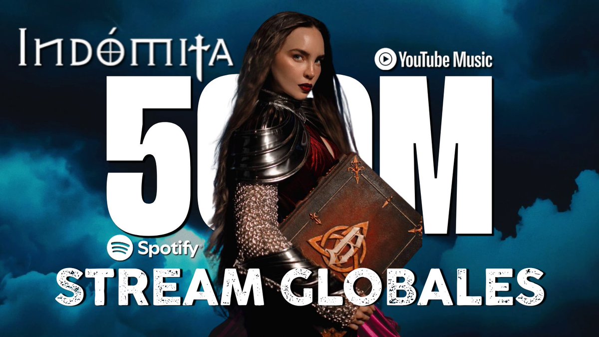 ‼️“INDÓMITA” de Belinda ha superado los 500 MILLONES •500M• de streams globales (Spotify + Youtube).

— Es su primer álbum en superar dicho hito y primer álbum del 2025 por una artista femenina mexicana en superar esta marca <a href="/belindapop/">Belinda</a>.